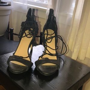 Black lace up heels